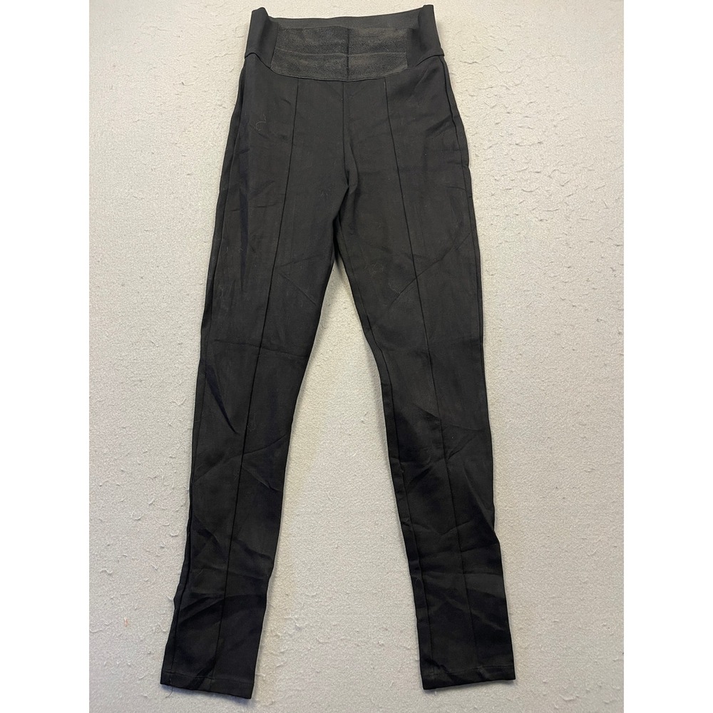 Zara Basic Leggings High Waisted Pintuck Seam Black Small Womens